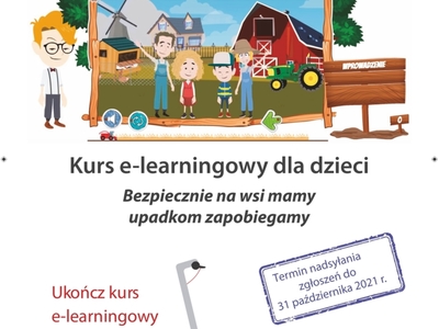 Kurs e-larningowy. Plakat informacyjny.