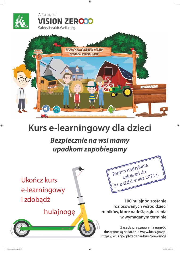 Kurs e-larningowy. Plakat informacyjny.