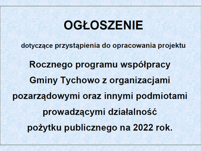 Plakat ogłoszeniowy na niebieskim tle. Tekst z plakatu w artykule