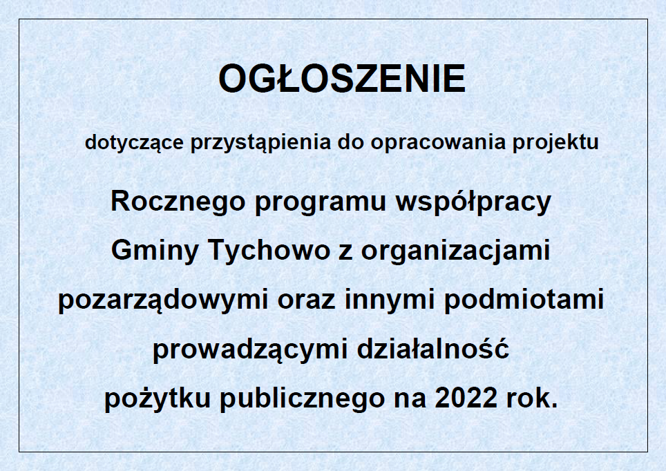 Plakat ogłoszeniowy na niebieskim tle. Tekst z plakatu w artykule
