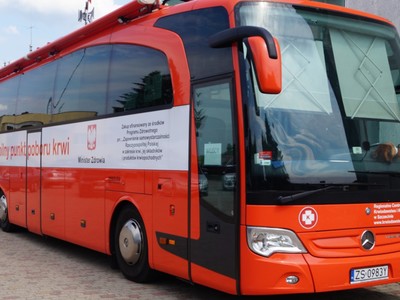 Mobilny Punkt Poboru Krwi w Tychowie - autobus