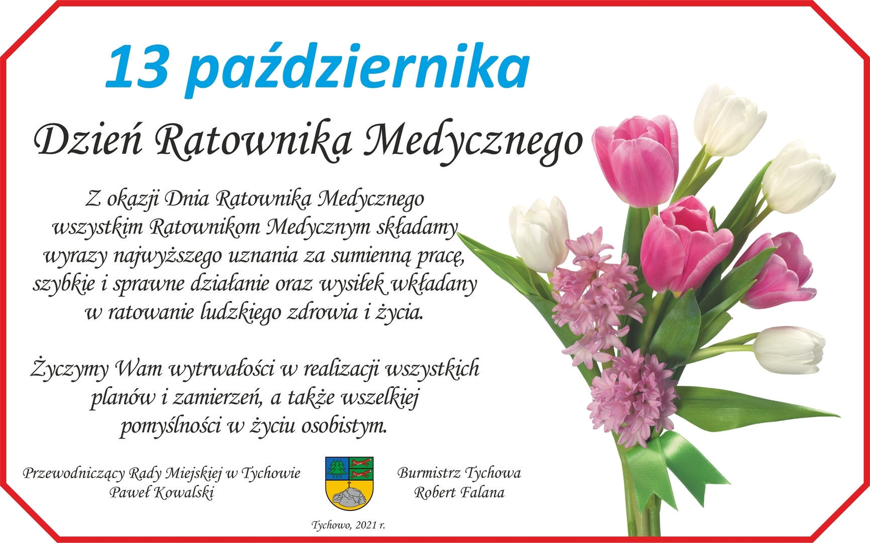 Życzenia z okazji Dnia Ratownika Medycznego.