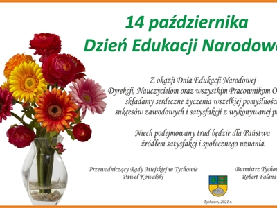 Obraz przedstawia życzenia z okazji Dnia Edukacji Narodowej.