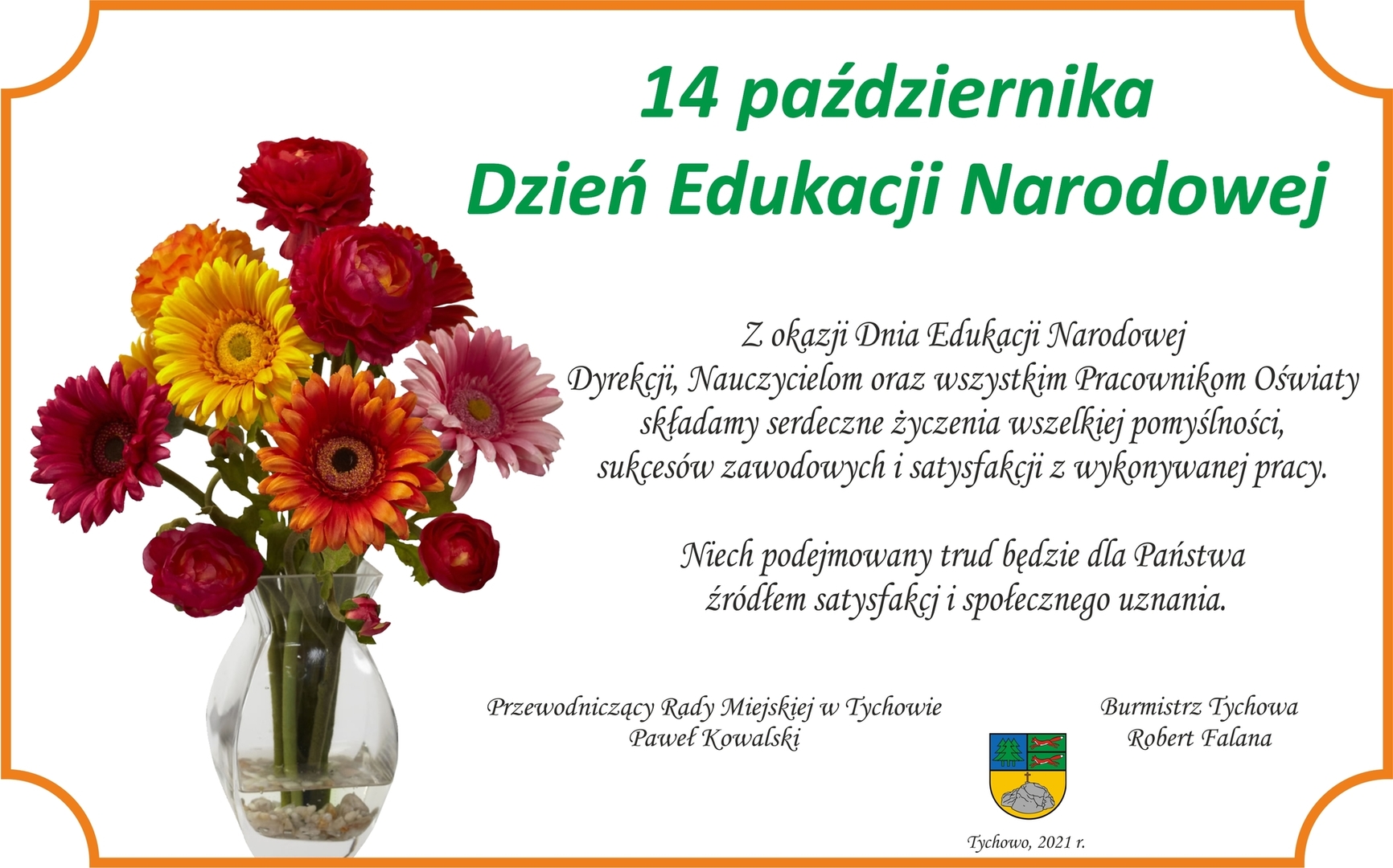 Obraz przedstawia życzenia z okazji Dnia Edukacji Narodowej.