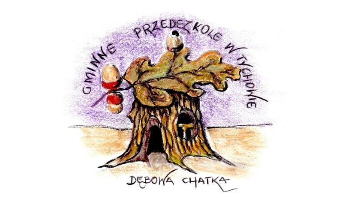 Logo Gminnego Przedszkola Dębowa Chatka w Tychowie 