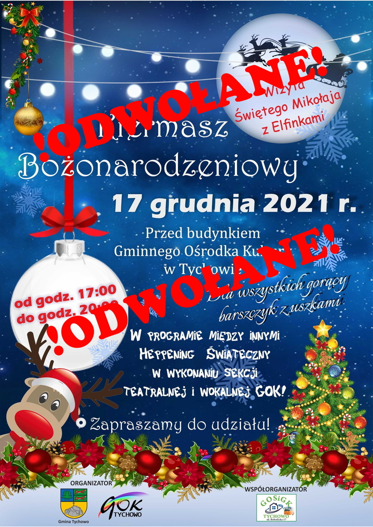 Jarmark Bożonarodzeniowy - odwołany Jarmark Bożonarodzeniowy - odwołany