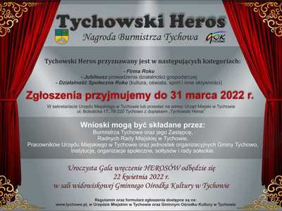 Tychowski Heros plakat informujący o zgłoszeniach