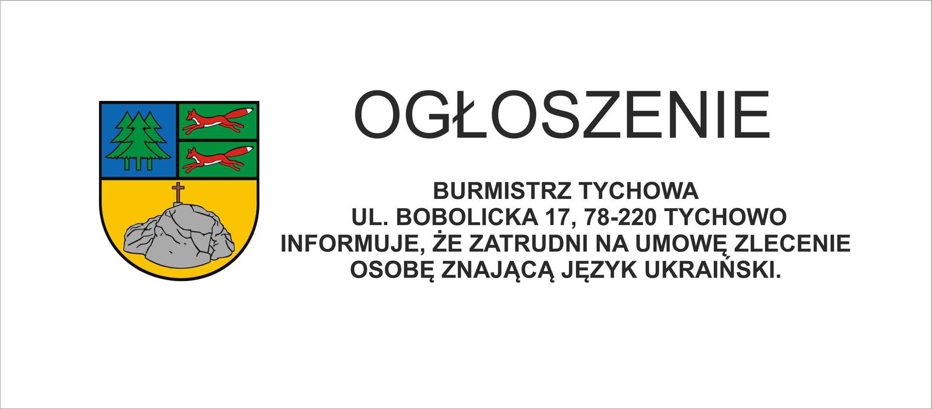 Ogłoszenie - umowa zlecenie dla osoby znającej język ukraiński