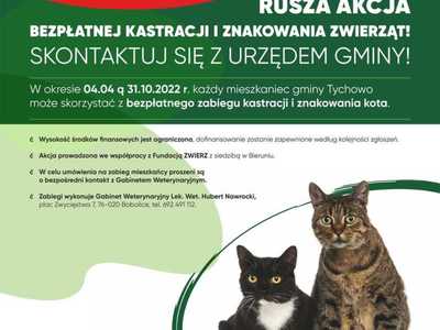 Plakat akcja kastracja w Gminie Tychowo