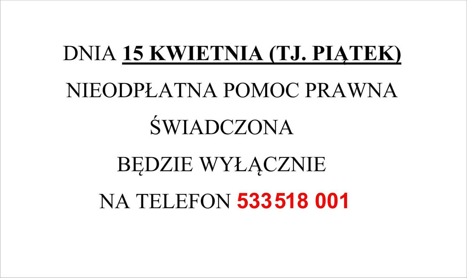 nie odpłatna pomoc prawna 