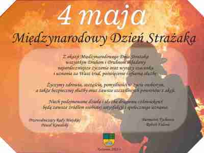 Życzenia z okazji Międzynarodowego Dnia Strażaka.