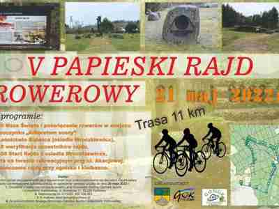 V Papieski rajd Rowerowy - plakat informujący