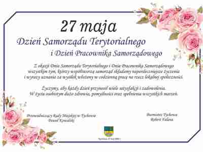 życzenia z okazji Dnia Samorządy Terytorialnego i Dnia Pracownika Samorządowego.