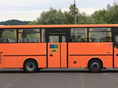 Na zdjęciu znajduje się pomarańczowy autobus szkolny