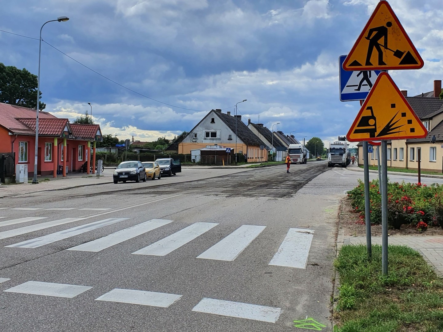 Fragment remontowanej drogi