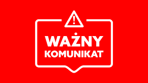 plakat informujący o  ważnym komunikacie