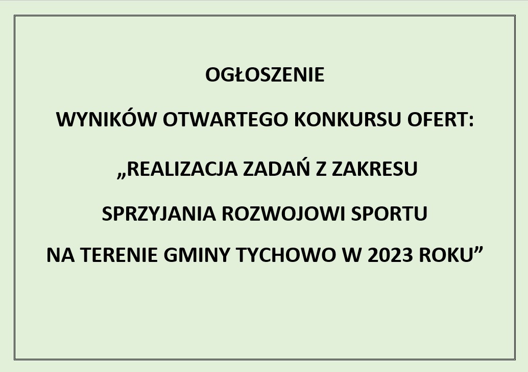 Ogłoszenie wyników