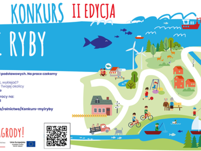 na zdjęciu plakat informujący o Konkursie ogólnopolskim pt. My i RYBY 0600-ZPRO.812.4.48.2022