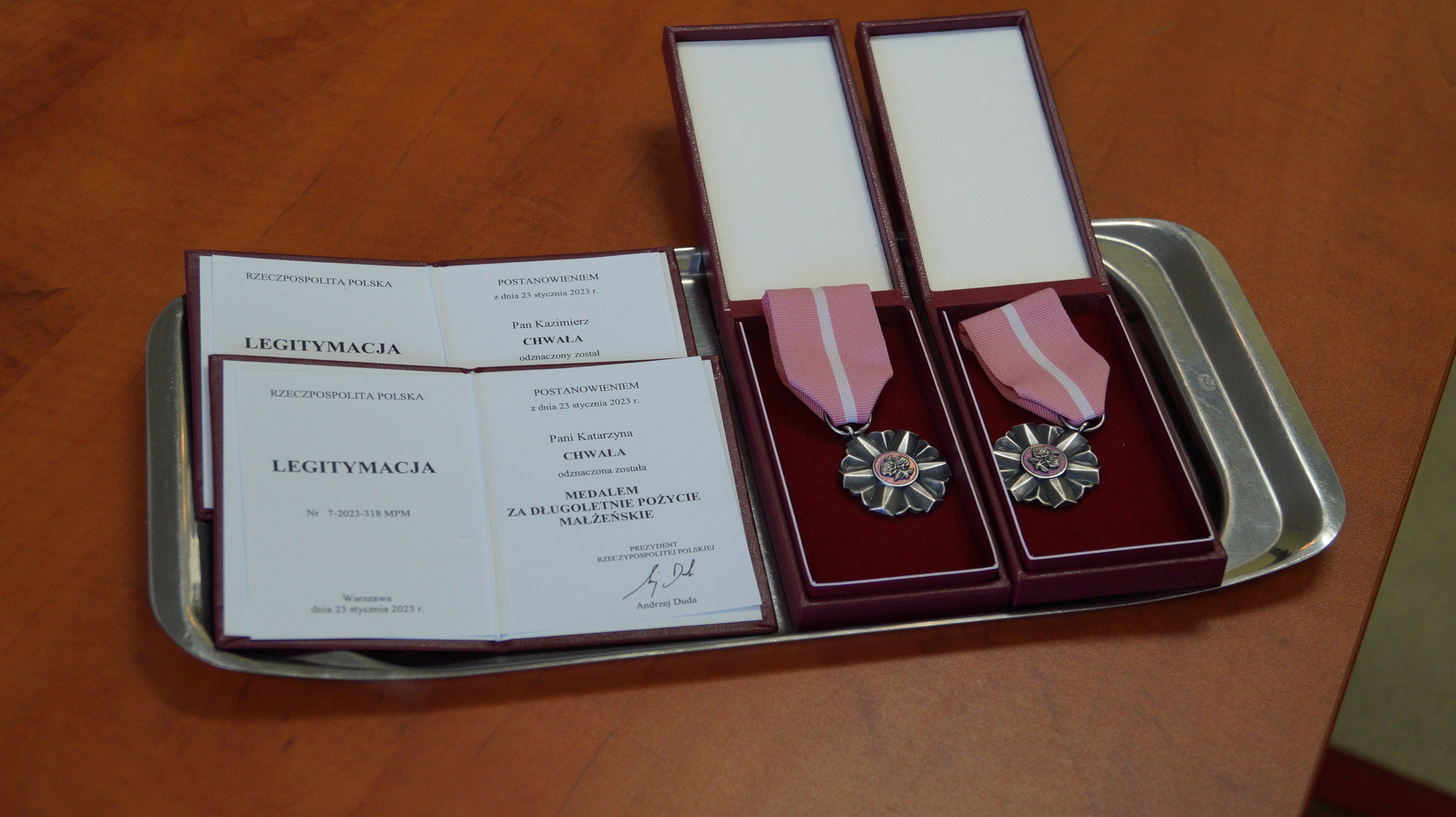 medale za długoletnie pożycie małżeńskie państwa Chwała 