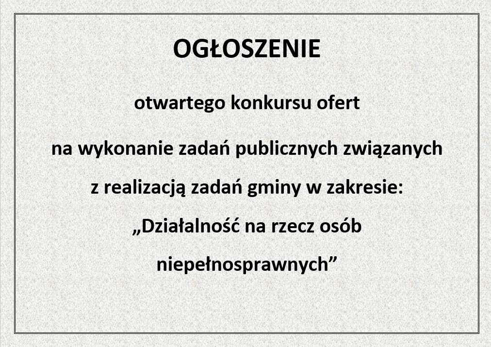 Ogłoszenie otwartego konkursu ofert