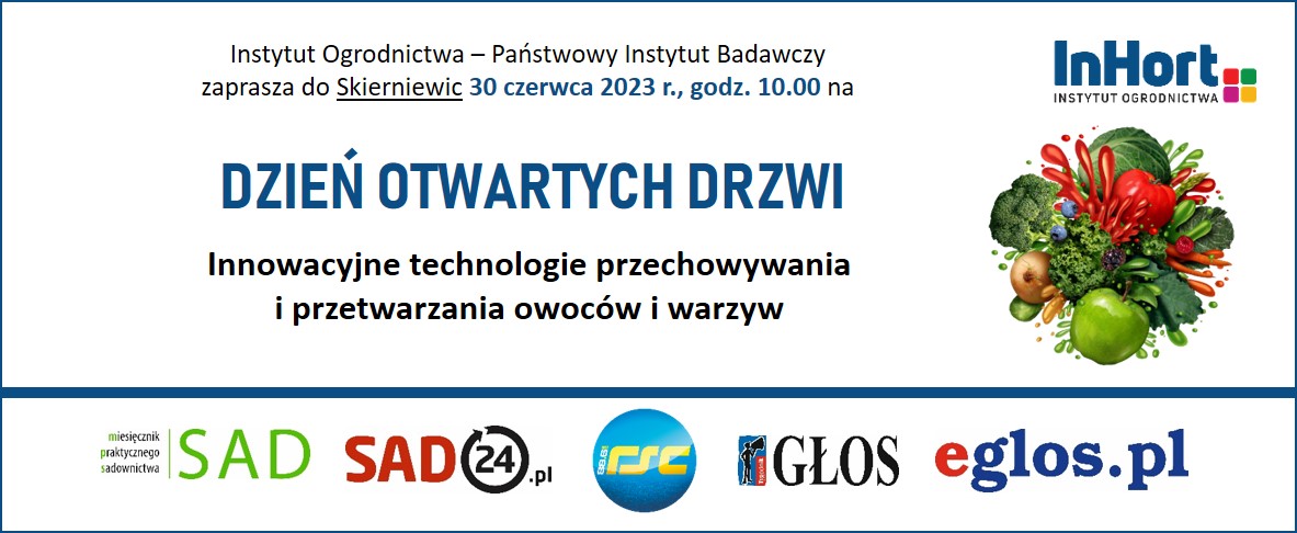 Plakat z zaproszeniem na Dzień Otwartych Drzwi Instytutu Ogrodnictwa - PIB