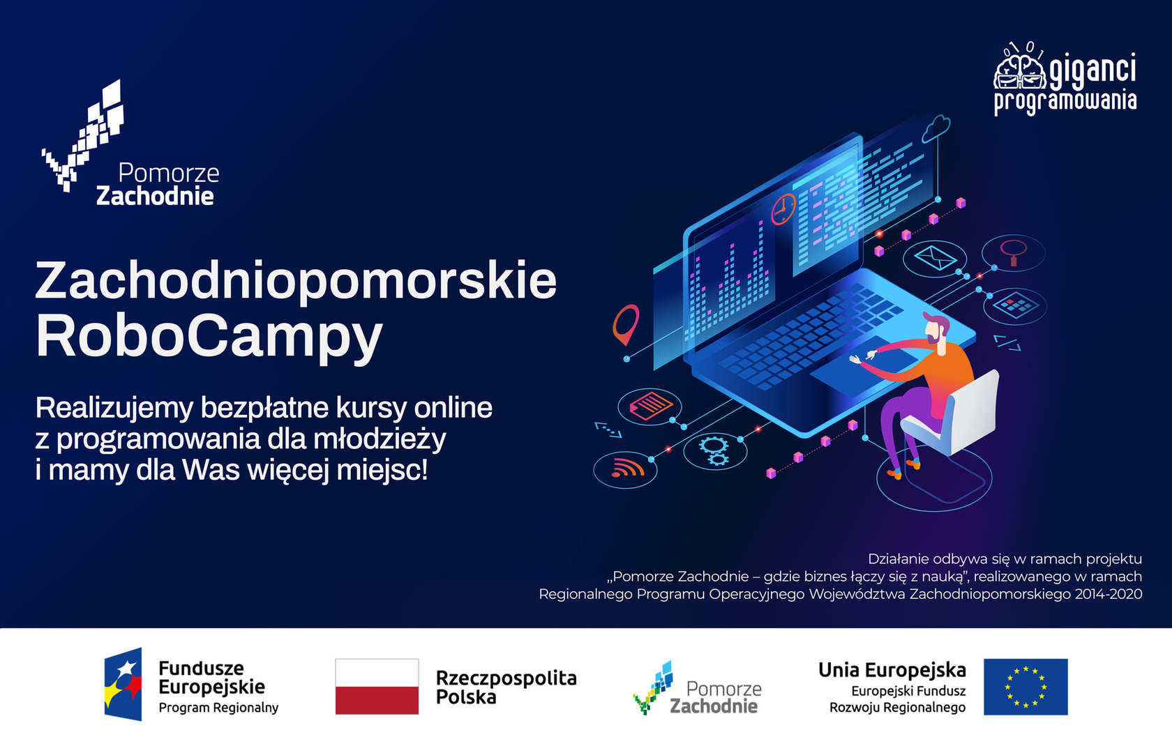 Zachodniopomorskich RoboCampy - tablica informacyjna projektu