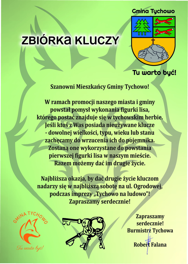 Plakat - zbiórka kluczy