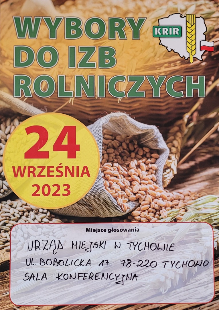 Wybory do Izb Rolniczych -24 września 2023 - Urząd Miejski w Tychowie