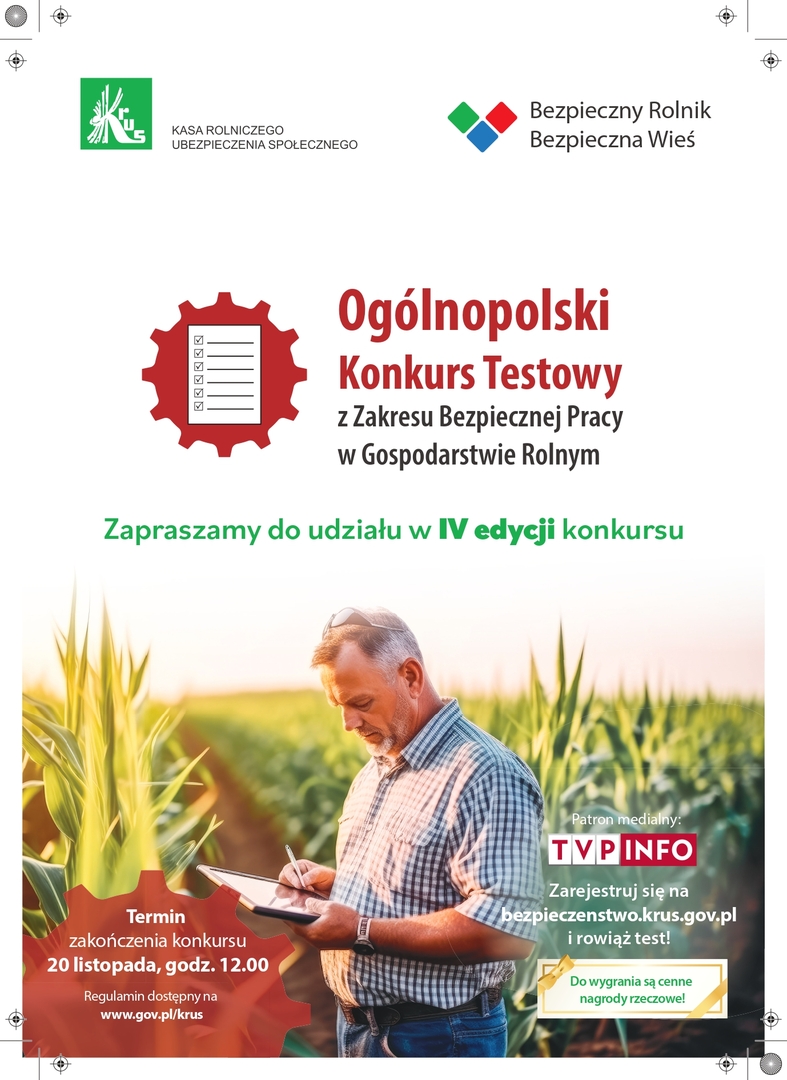 Plakat, logo Bezpieczny rolnik bezpieczna wieś