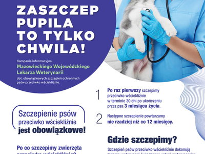 na zdjęciu plakat zaszczep pupila