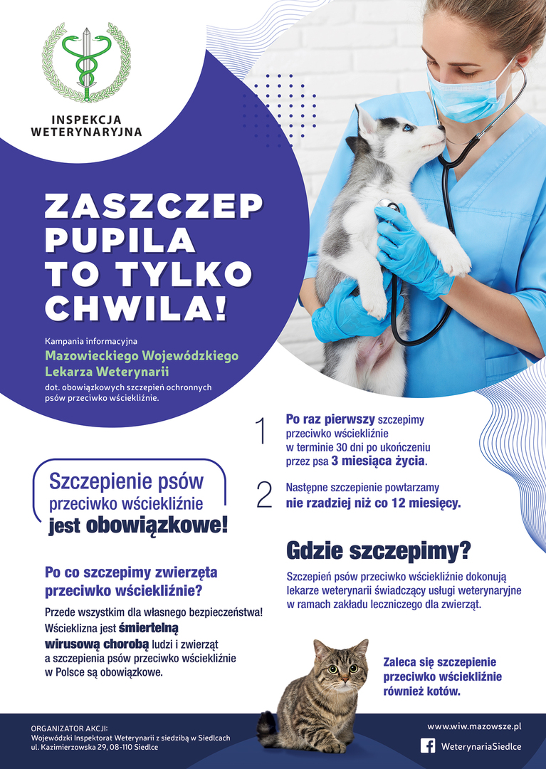 na zdjęciu plakat zaszczep pupila