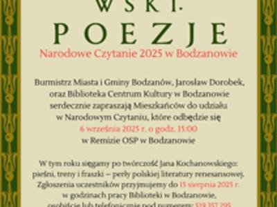 Zaproszenie na Narodowe Czytanie 2025