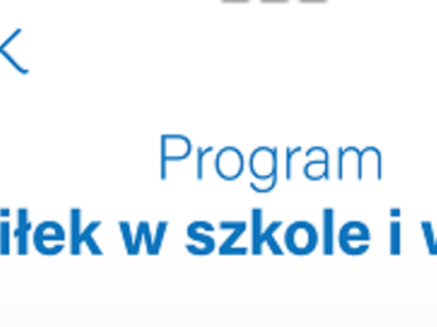 Program posiłek w domu i szkole