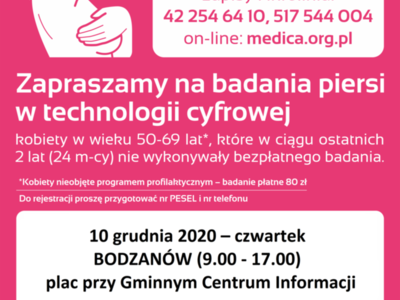 Bezpłatne badania mammograficzne 