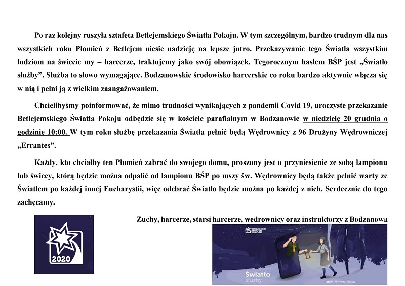 Betlejemskie Światło Pokoju