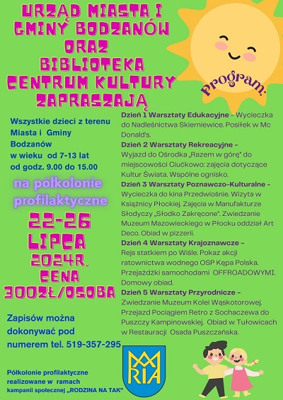 Pólkolonie dla dzieci