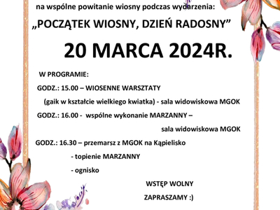 Początek wiosny, dzień radosny
