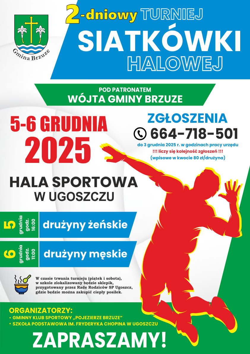 Serdecznie zapraszamy na turniej siatkówki halowej