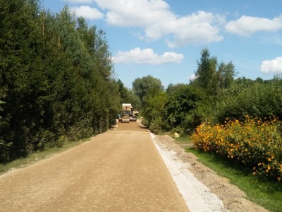 Prace na drodze w Łączonku