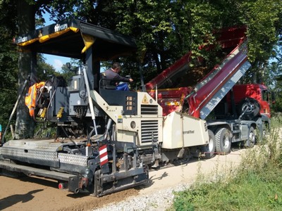 Prace na drodze w Łączonku