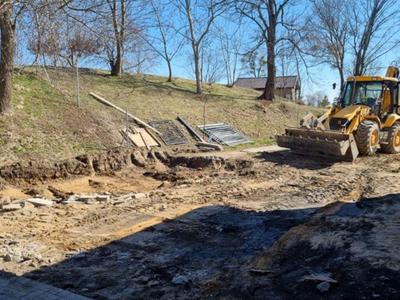 Garaż z nowym podjazdem