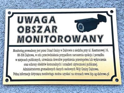 Tablica informacyjna o monitoringu