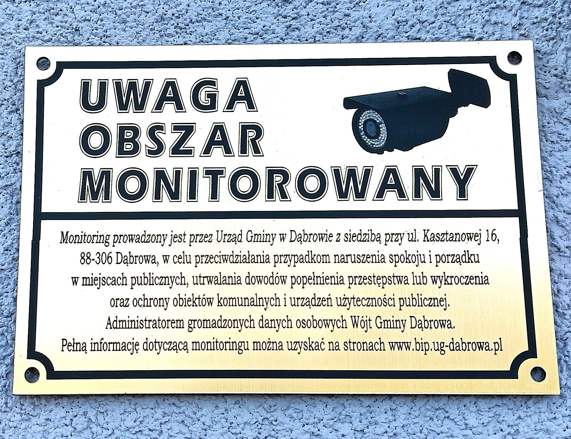 Tablica informacyjna o monitoringu