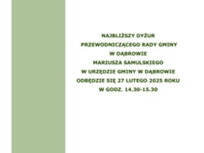 informacja o dyżurze