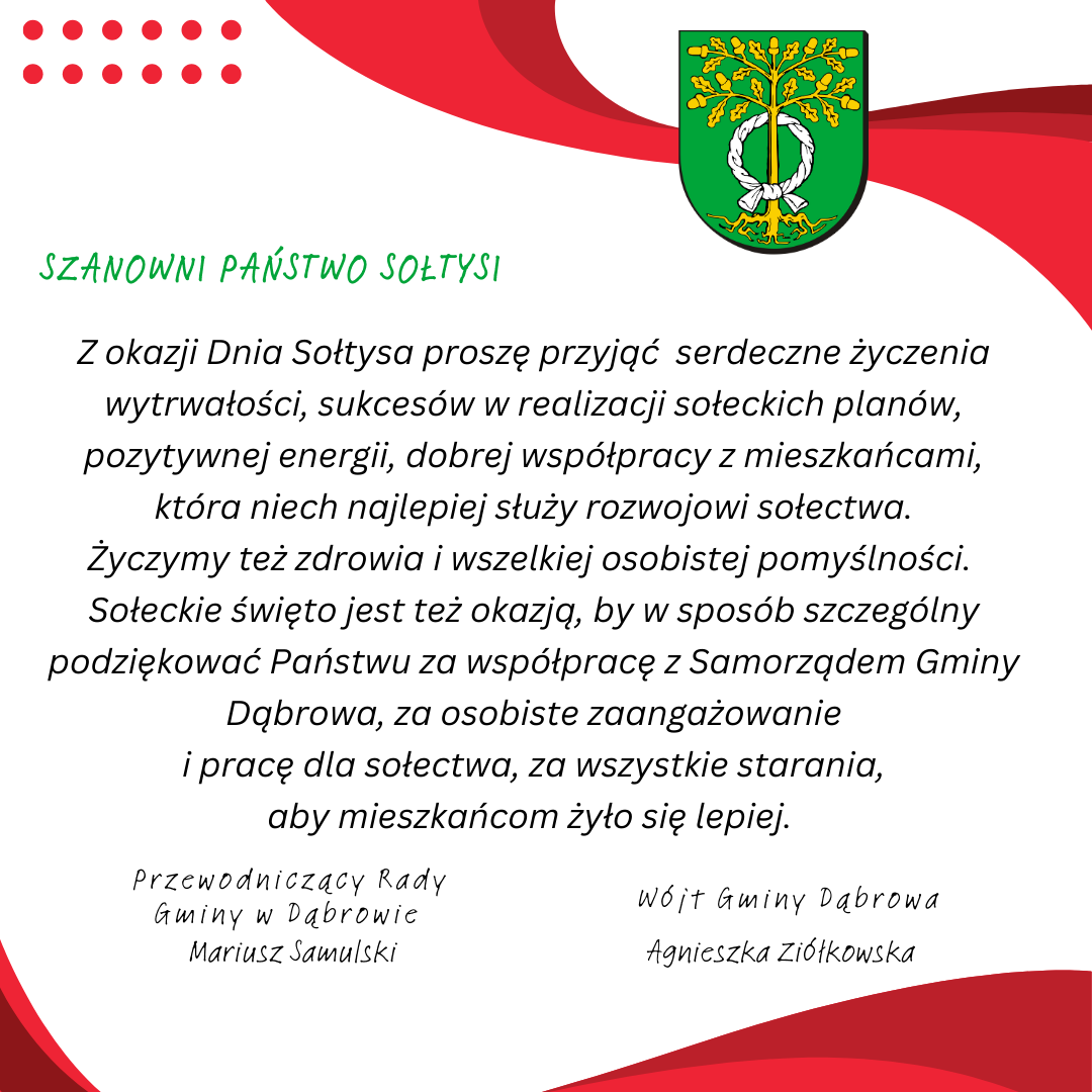 Życzenia Wójta Gminy dla Sołtysów