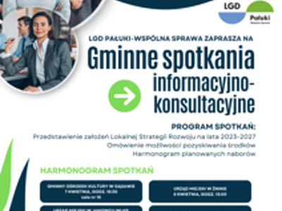 Plakat o spotkaniu informacyjno - konsultacyjnym.