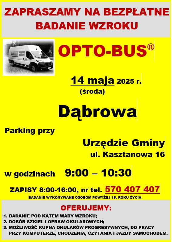 Plakat - badanie wzroku.
