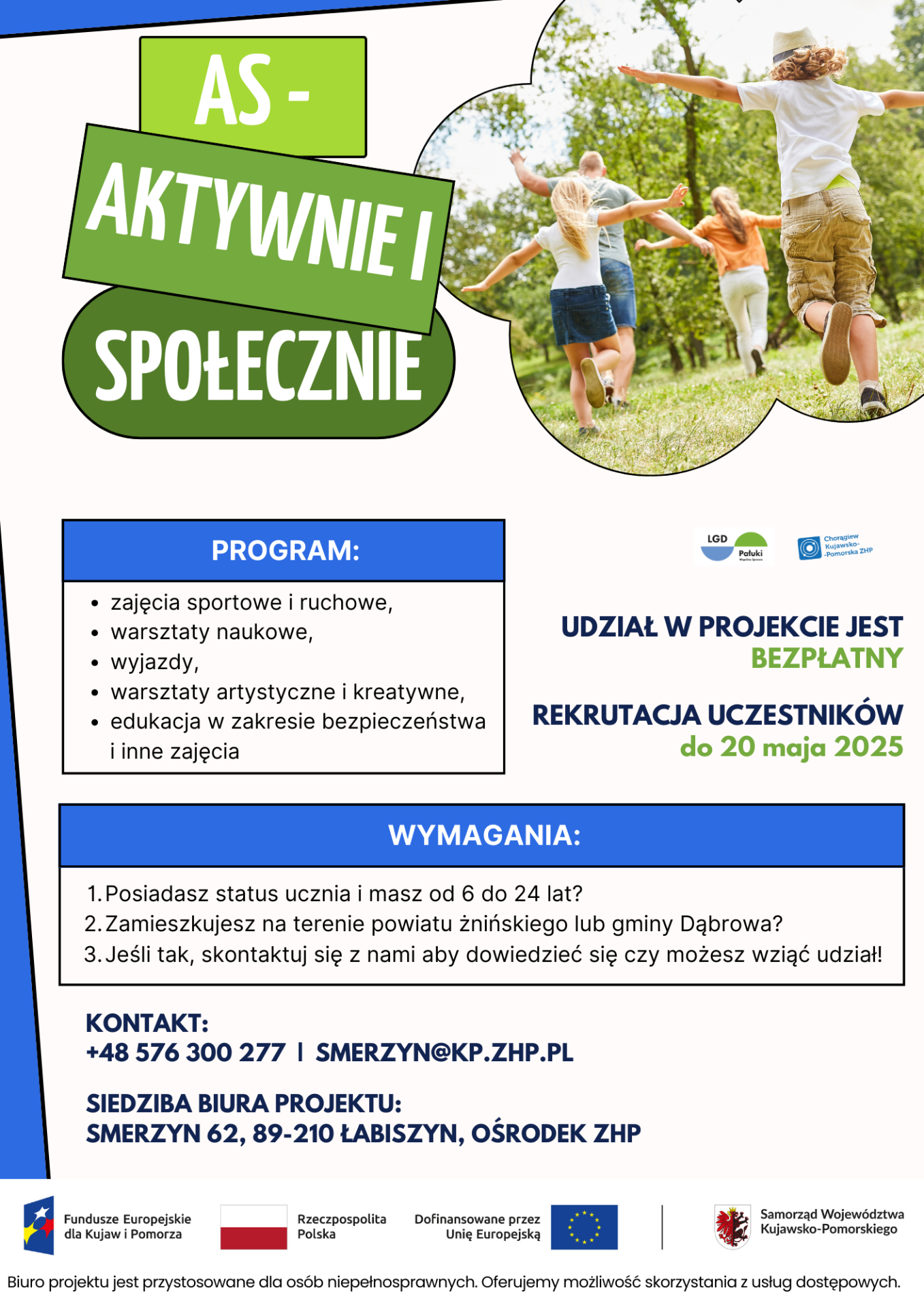 Plakat projektu Aktywnie i społecznie