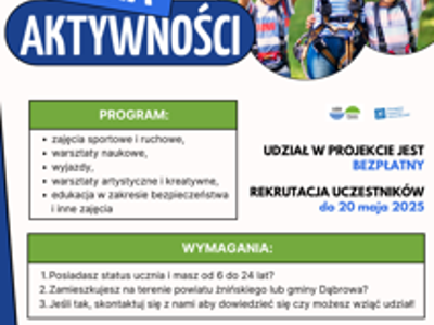 Plakat projektu Przygoda pełna aktywności