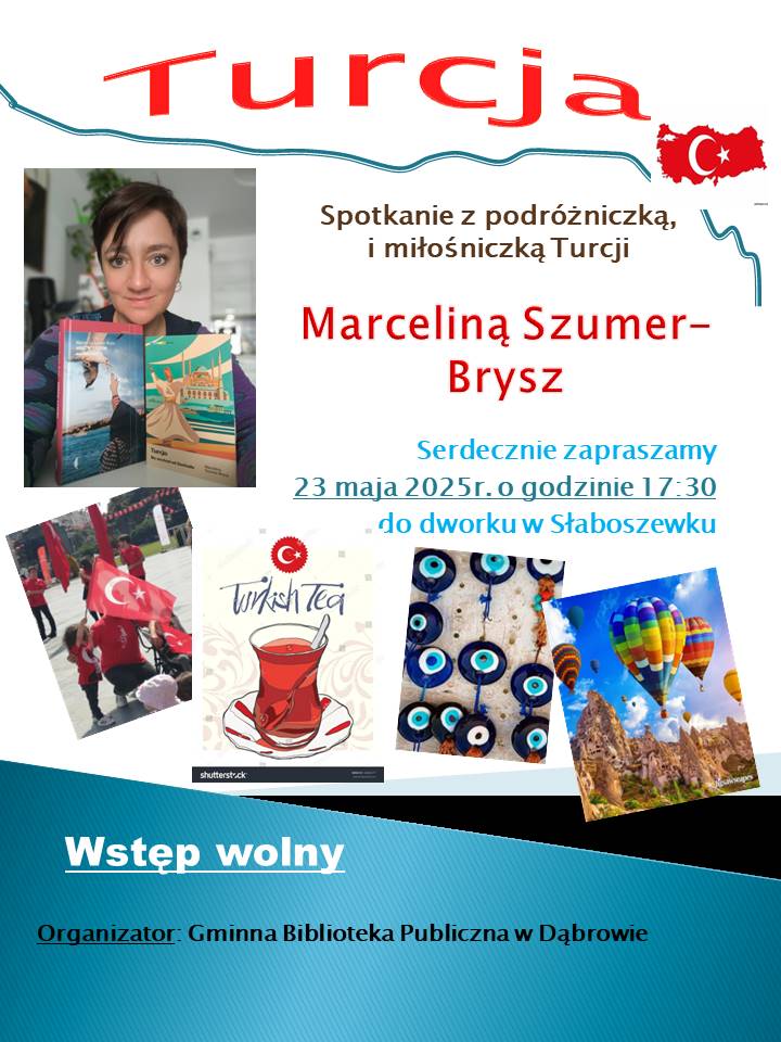 Plakat zaproszenie na spotkanie z podróżniczką
